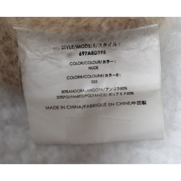 Michael Kors 80% Angora Sweater Women Medium Tan Nude Fuzzy Luxury Soft Designer - Picture 10 of 11